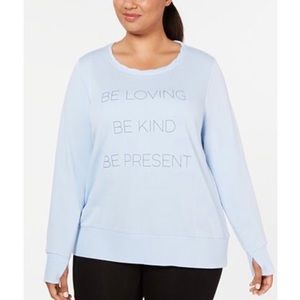 🌿50% off! Ideology Light Blue Be Loving Long Sleeved Crewneck Top Size Small